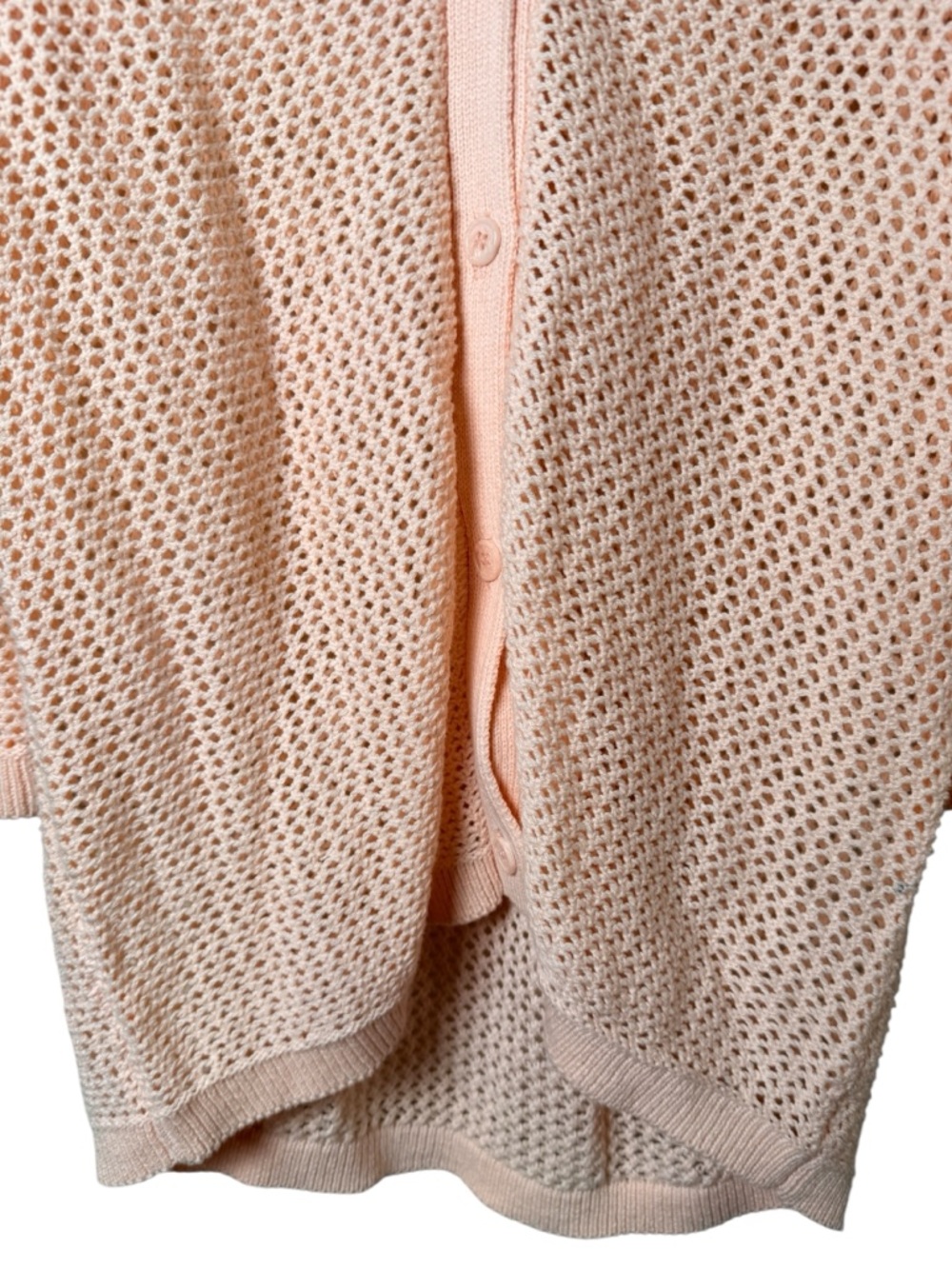 NWT Workshop Republic Clothing Small Peach Open-Knit Button Cardigan - Picture 2 of 6